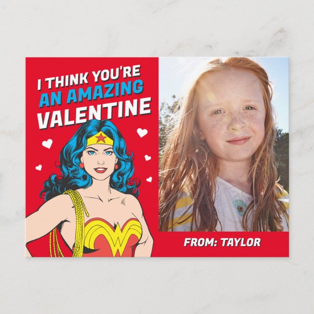 Wonder Woman | Happy Valentine's Day Postcard (Front)