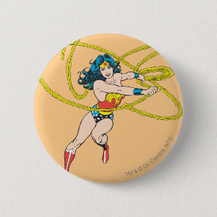 Wonder Woman Holds Lasso 1 6 Cm Round Badge