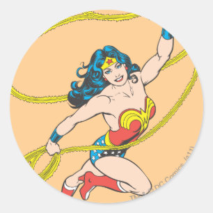 Wonder Woman Holds Lasso 3 Classic Round Sticker