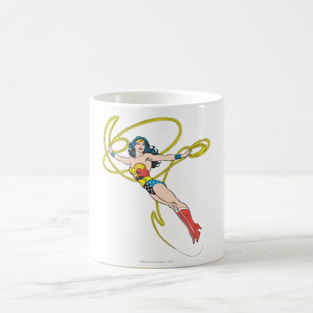 Wonder Woman Holds Lasso 4 Coffee Mug (Center)