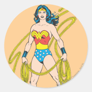 Wonder Woman Holds Lasso 5 Classic Round Sticker
