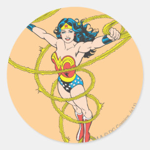 Wonder Woman in Lasso Classic Round Sticker
