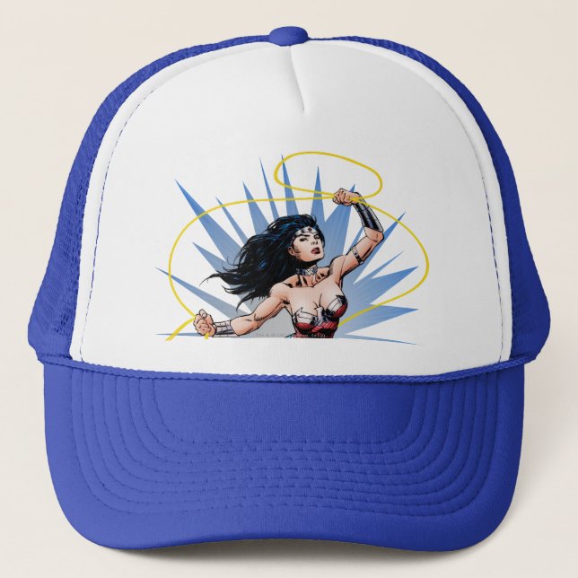 Wonder Woman & Lasso of Truth Trucker Hat (Front)