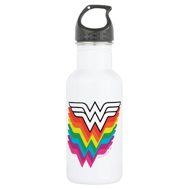 Wonder Woman Layered Rainbow Logo 532 Ml Water Bottle (Front)