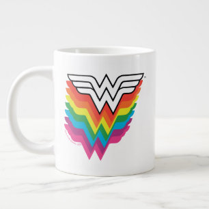 Wonder Woman Layered Rainbow Logo Large Coffee Mug