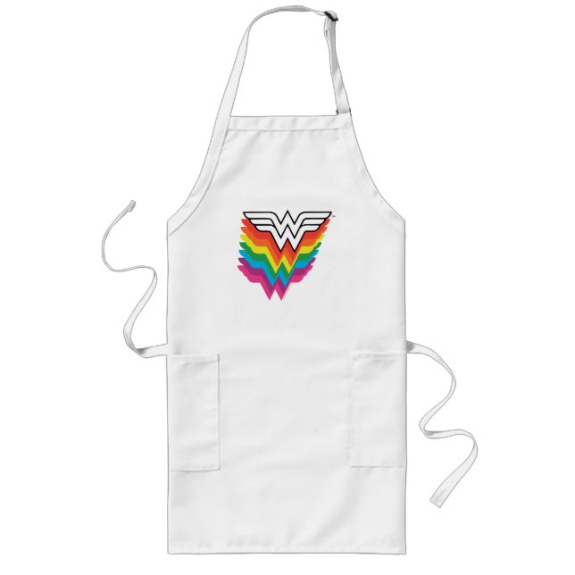 Wonder Woman Layered Rainbow Logo Long Apron (Front)
