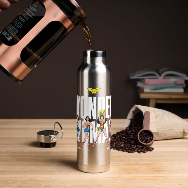 Wonder Woman Legends Forever Graphic Water Bottle (Coffee)