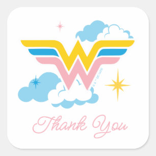 Wonder Woman Logo Baby Shower Square Sticker