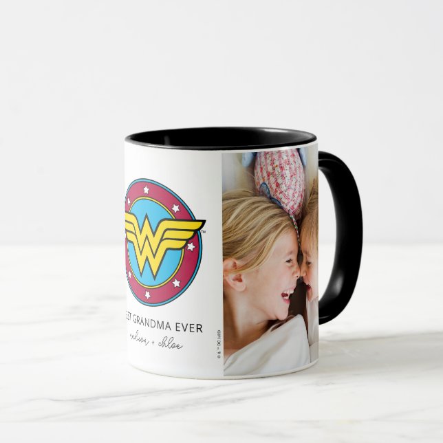 Wonder Woman Logo | Best Grandma Photo Mug (Front Right)