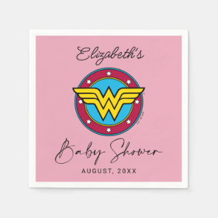 Wonder Woman Logo   New Baby Coming Soon Napkin