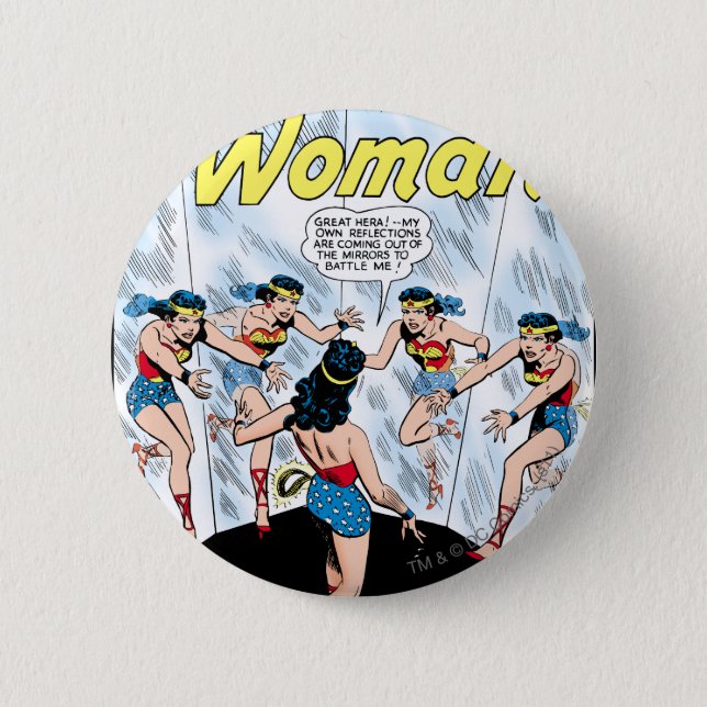 Wonder Woman Mennace of the Mirror 6 Cm Round Badge (Front)