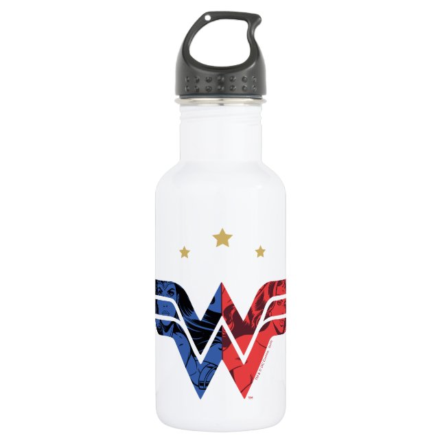 Wonder Woman Modern & Retro Comic Overlay Logo 532 Ml Water Bottle (Front)