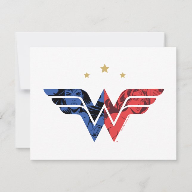 Wonder Woman Modern & Retro Comic Overlay Logo Card (Front)