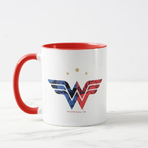 Wonder Woman Modern & Retro Comic Overlay Logo Mug