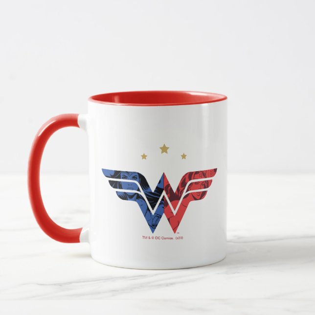 Wonder Woman Modern & Retro Comic Overlay Logo Mug (Left)