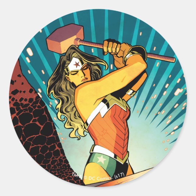 Wonder Woman New 52 Comic Cover #7 Classic Round Sticker (Front)