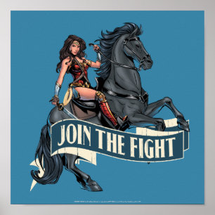 Wonder Woman on Horse Comic Art Poster
