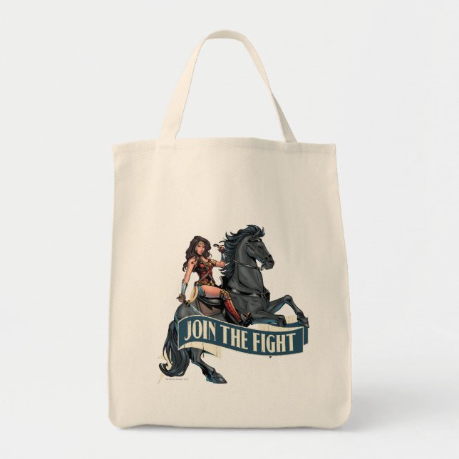 Wonder Woman on Horse Comic Art Tote Bag (Front)