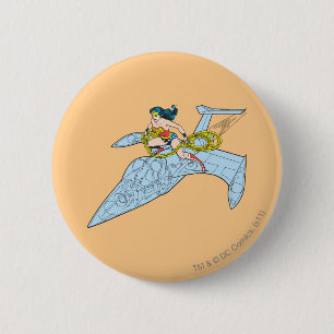 Wonder Woman on Spaceship 6 Cm Round Badge