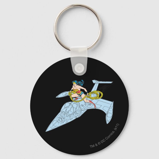Wonder Woman on Spaceship Key Ring (Front)