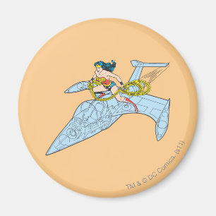 Wonder Woman on Spaceship Magnet