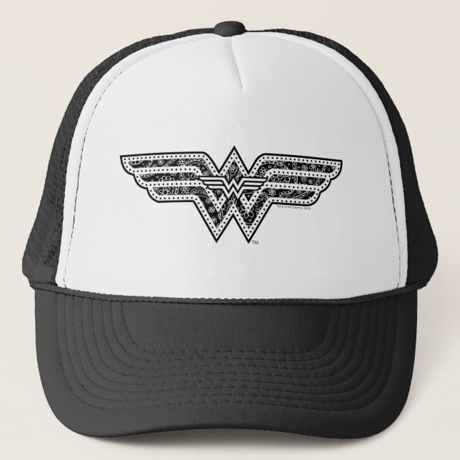 Wonder Woman Paisley Logo Trucker Hat (Front)