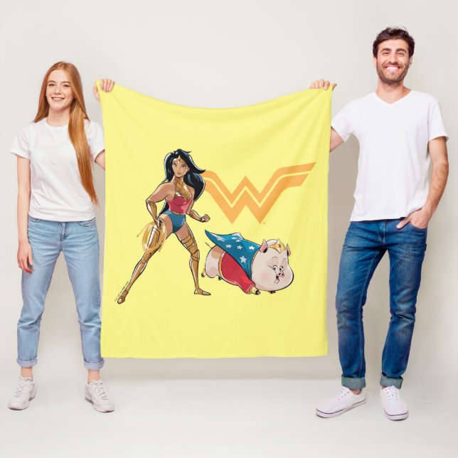 Wonder Woman & PB Fleece Blanket (In Situ)