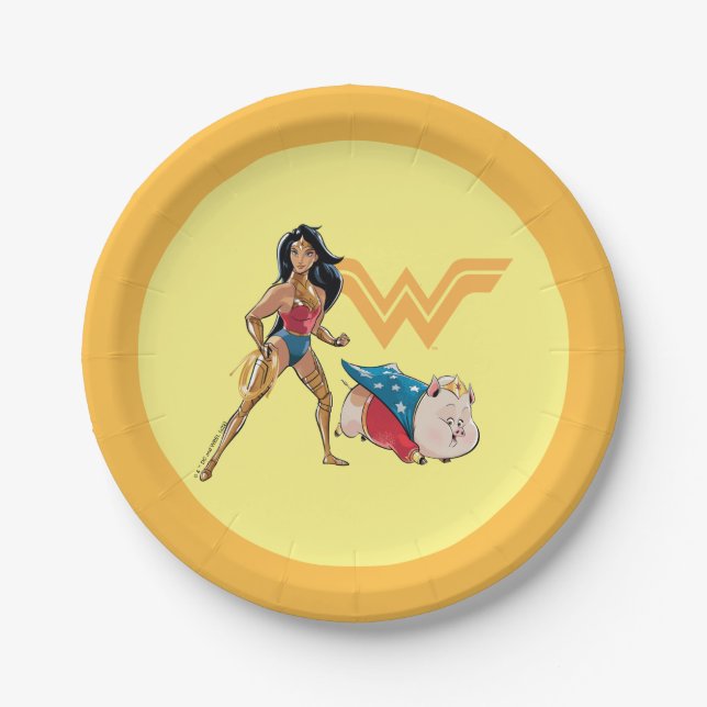 Wonder Woman & PB Paper Plate (Front)