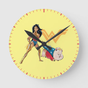 Wonder Woman & PB Round Clock