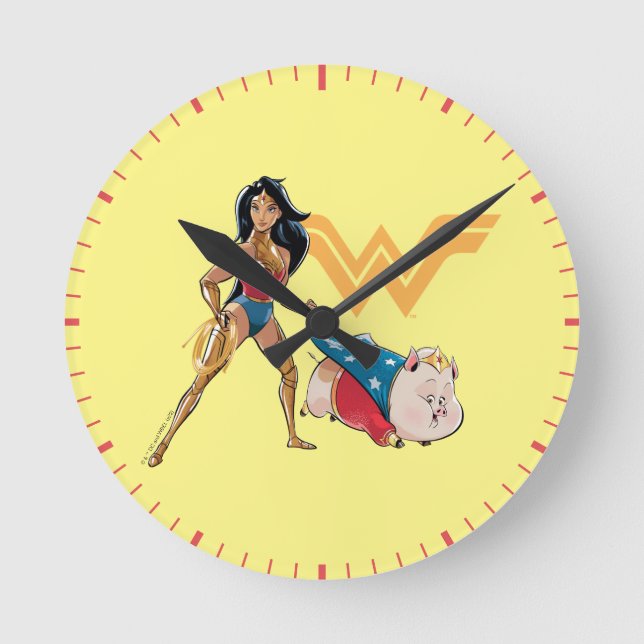 Wonder Woman & PB Round Clock (Front)