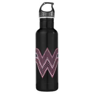 Wonder Woman Pink and Black Chequered Mesh Logo 710 Ml Water Bottle