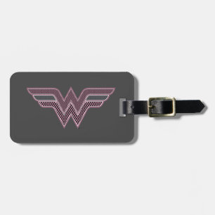 Wonder Woman Pink and Black Chequered Mesh Logo Luggage Tag