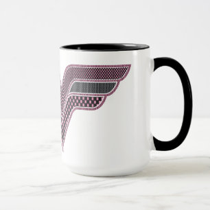 Wonder Woman Pink and Black Chequered Mesh Logo Mug