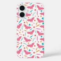 Wonder Woman Pink Logo and Lightning Pattern