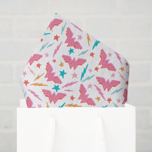 Wonder Woman Pink Logo and Lightning Pattern Tissue Paper