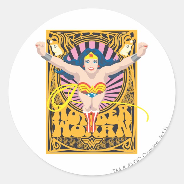 Wonder Woman Poster Classic Round Sticker (Front)