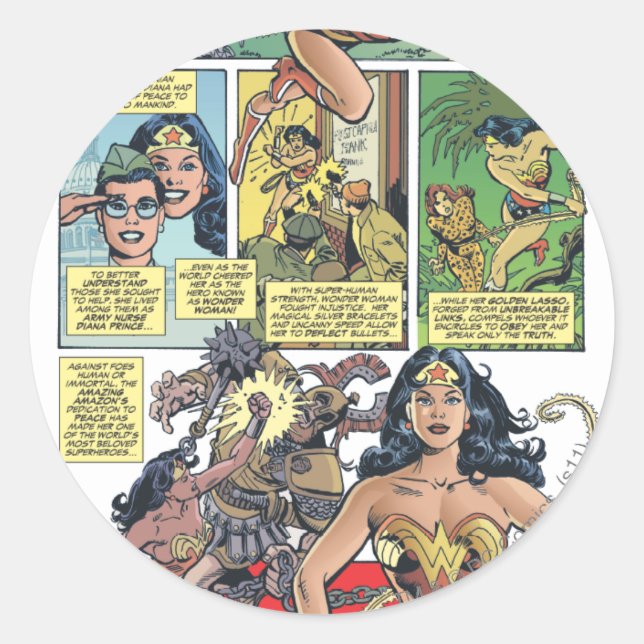 Wonder Woman Princess Diana Classic Round Sticker (Front)
