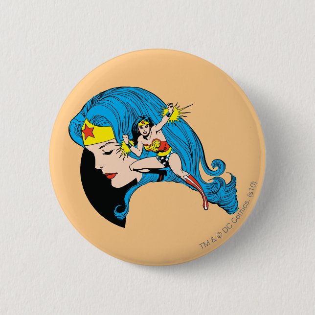 Wonder Woman Profile Background 6 Cm Round Badge (Front)