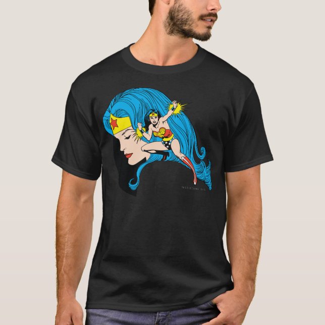 Wonder Woman Profile Background T-Shirt (Front)
