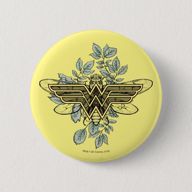 Wonder Woman Queen Bee Logo 6 Cm Round Badge (Front)