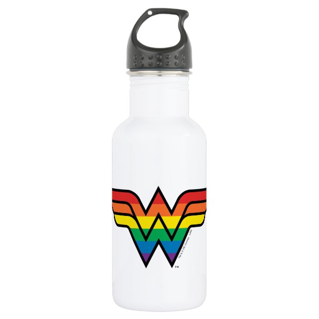 Wonder Woman Rainbow Logo 532 Ml Water Bottle (Front)