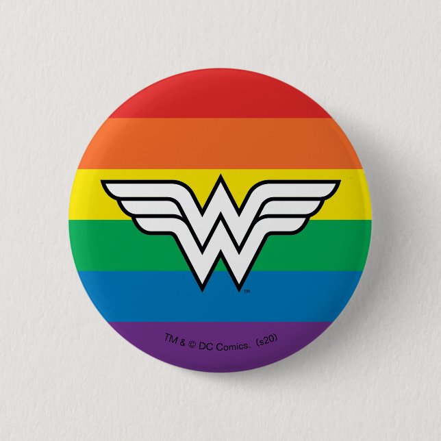 Wonder Woman Rainbow Logo 6 Cm Round Badge (Front)