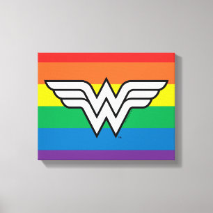 Wonder Woman Rainbow Logo Canvas Print