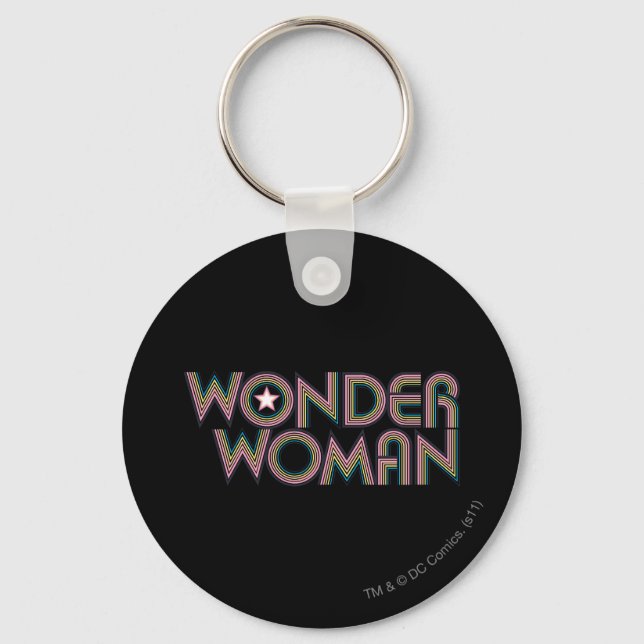 Wonder Woman Rainbow Logo Key Ring (Front)