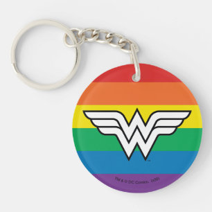 Wonder Woman Rainbow Logo Key Ring