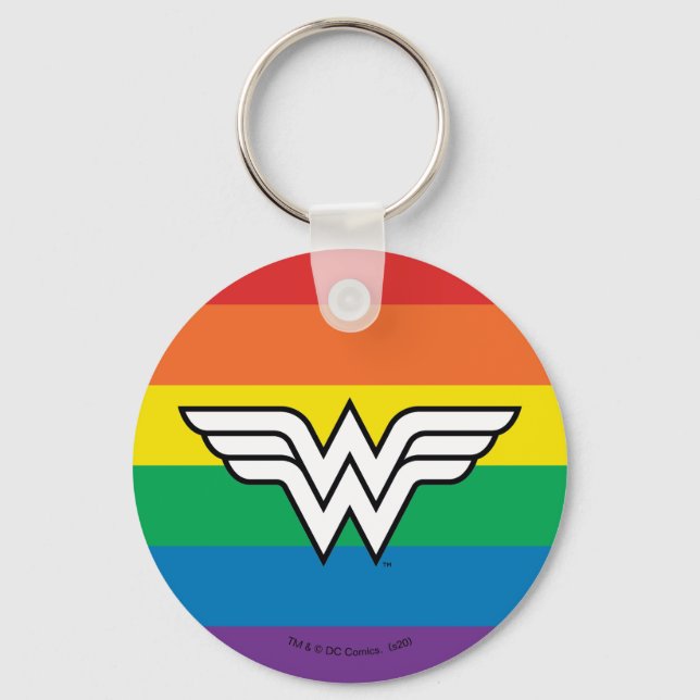 Wonder Woman Rainbow Logo Key Ring (Front)