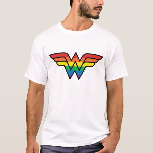 Wonder Woman Rainbow Logo T-Shirt (Front)