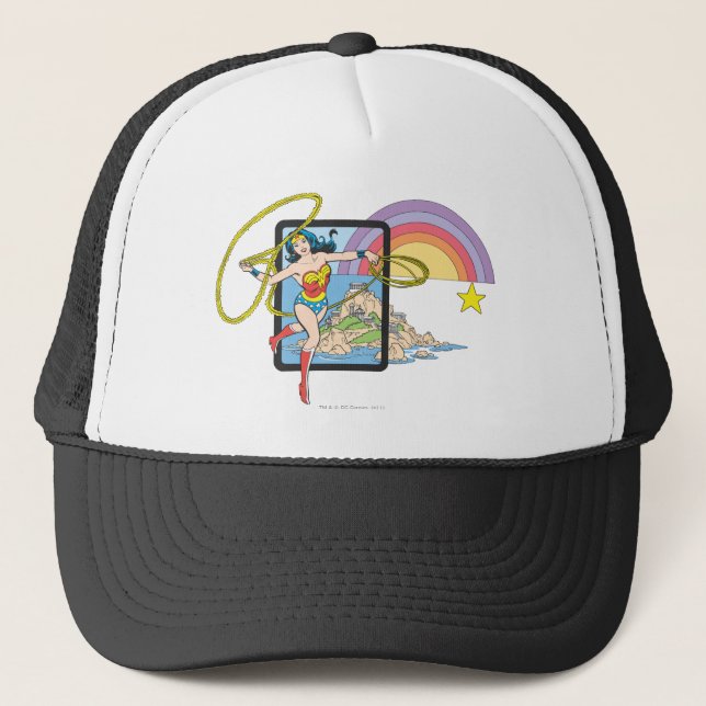 Wonder Woman Rainbow Trucker Hat (Front)