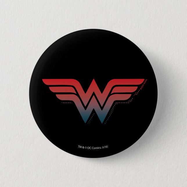 Wonder Woman Red Blue Gradient Logo 6 Cm Round Badge (Front)