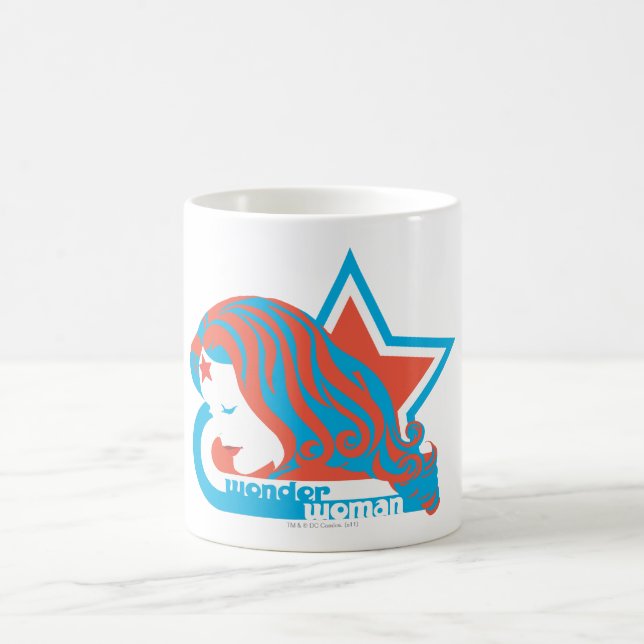 Wonder Woman Red & Blue Star Coffee Mug (Center)